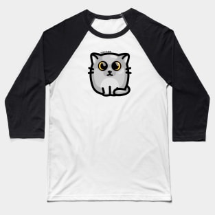 Chonky Boi - Gray Kitty (Orange Eyes) Baseball T-Shirt